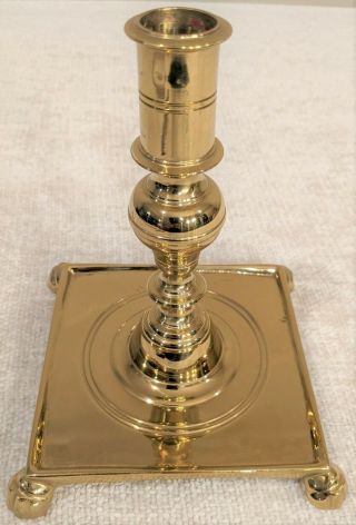 Virginia Metalcrafters Brass Wide Base Candle Holder CW 16 - 5 Large Square Base 2