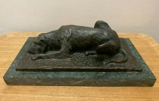 Solid Bronze Hot Cast Irish Wolfhound Dog Statue Signed Artist James Osborn 1973
