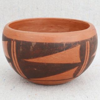 Vintage Native American Hopi Pueblo Burnished Pottery Bowl Vessel Signed Acc