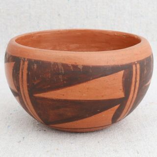 Vintage Native American Hopi Pueblo Burnished Pottery Bowl Vessel Signed ACC 2
