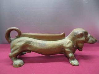 Vintage Cast Bronze Dachshund Wiener Dog Boot Scraper / Door Stop