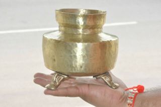 Old Brass Handcrafted Unique Shape Holy Water Pot,  Patina 2