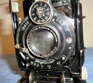 Vintage Voigtlander IBSOR DRP Folding Camera 1:4,  5 10,  5 cm FL Lens 2