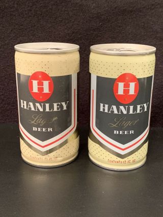 2 Diff.  1970s Hanley Lager Beer Cans - Falstaff Brewing Co.