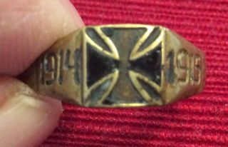 Gott Mit Uns Ww1 German Ring Iron Cross 1914 - 1915