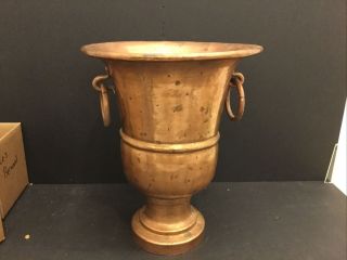 Vintage Solid Copper Heavy Vase / Urn Hand Hammered Collectible Old Hand Crafted
