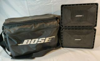 Vintage Bose Roommate Ii 2 Powered Speaker System W/ Bag