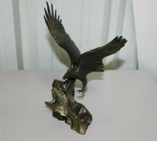 Vingtage 1990 Ronald Van Ruyckevelt - Wings Of Glory Solid Bronze American Eagle
