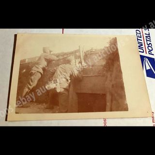 Rare - Orig C 1910s Ww1 World War One Real Photo Postcard Rppc - Trench Warfare
