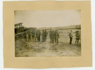 Photograph Ww1 1910s German Planes Pilots Hangers Albatros Flugzeugwerke? Photo