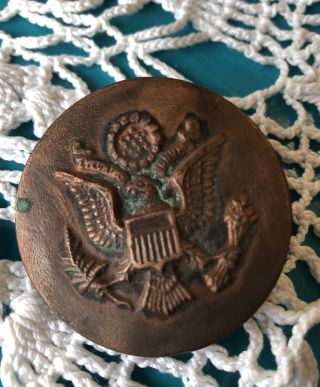 Ww1 Us Calvary Horse Brass Bridle Rosette Army Eagle Button