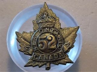 Wwi Canadian Army 52nd Battalion Collar Badge Cef Overseas Battalion