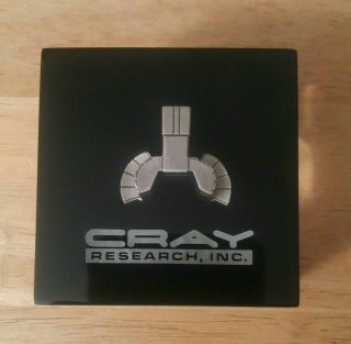 Vintage Cray Research Paperweight Lucite Cube Award Box