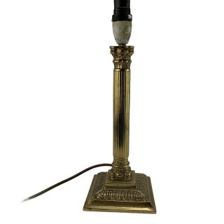 Vintage Brass Corinthian Column Lamp Base Table Side Lamp Light X2 2