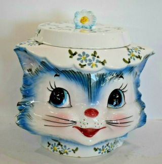 Vintage Miss Priss Kitten Cat Cookie Jar Lefton 1502