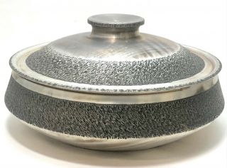 Vintage Norwegian Pewter Bowl With Lid Bsb Norway