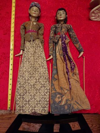 Javanese Vintage Wayang Golek (puppets) - Female Pair