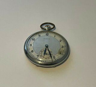 Vintage Swiss Made Lanco Pocket Watch (runs) Art Deco Case