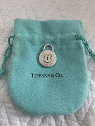 Tiffany & Co.  Vintage Lock Pendant Charm Padlock Key Sterling Silver 925