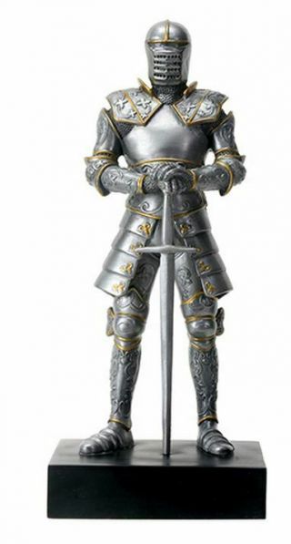 Medieval Italian Knight In Armor Holding A Sword Figurine