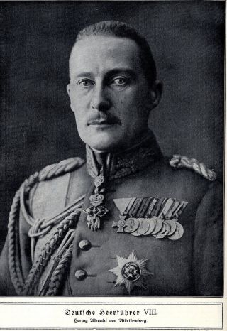 Herzog Albrecht Von Württemberg German Military Commander In World War 1