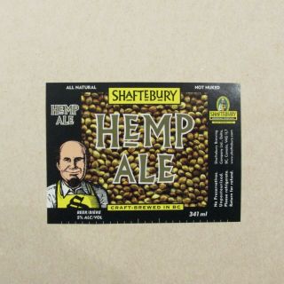 Shaftebury Brewing Hemp Ale Beer Label British Columbia - Canada