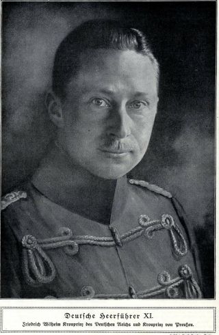 Friedrich Wilhelm Kronprinz Preußen German Military Commander In World War 1