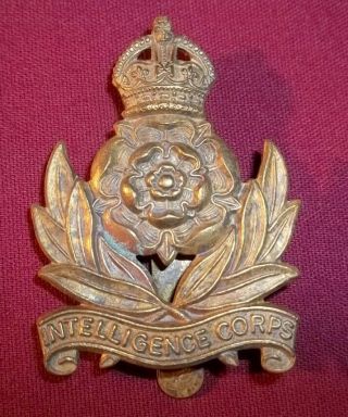World War 1 Wwi Intelligence Corps British Military Cap Badge 1914 - 1918 Rare