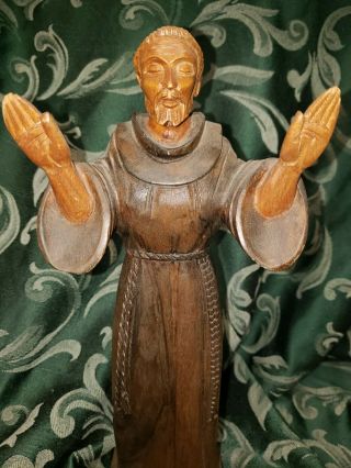 J.  (jose) Pinal (1913 - 1983) Signed Wooden Hand Carved 13 " Religious Figure Jesus
