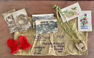 World War One (ww1) Memorabilia - Keepsakes Of The Couple /cards,  Necklace,  Etc.