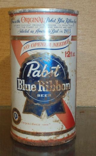 1969 PABST BLUE RIBBON NO OPENER NEEDED PULL TAB BEER CAN LOS ANGELES CA TAPA 3