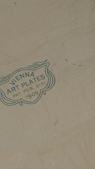 Vienna Art Plates 1905 Lady 10 Inch Tin Metal Plates Brown Hair 3