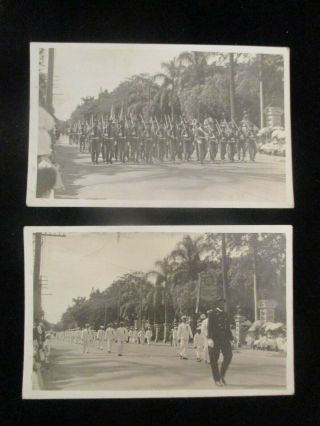 Two Rppc Postcard: Ww1 U S Army Hawaii Troops On Parade