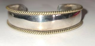 Vintage Mens Mexican Sterling Silver Cuff Bracelet