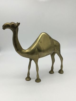 Brass Camel Large Figurine Vintage Hollywood Regency Mid Century