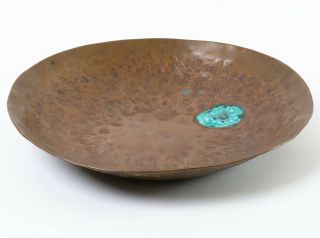 Vintage Hand Hammered Copper Art Bowl With Patina & Variation 10 " Diameter