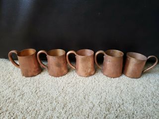 Set Of 4 Vintage Wb West Bend Solid Copper Mugs Cups Moscow Mule,  Coventry Mug