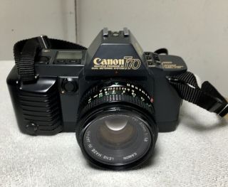 Vtg Canon T - 70 35mm Slr Film Camera Canon Fd 50mm 1:1.  8 Lens With Strap