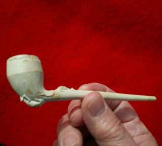 Authentic Indian Artifact 5 - 1/4 " Complete Clay Trade Pipe Clay Pipe Arrowheads