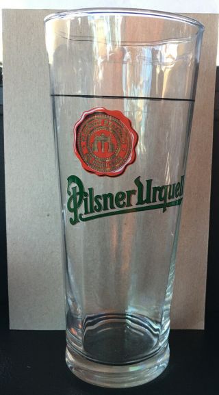 Pilsner Urquell Czech Beer Glass 7.  5 " Tall Spiral Design Dd