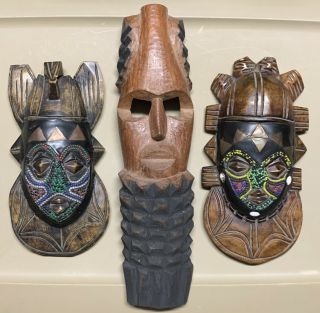 Handcrafted African Mask Wall Decorations