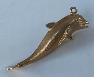 Large Vintage 9ct Gold Charm Form Of A Dolphin Flipper ?