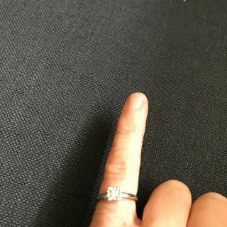 Vintage 14k White Gold Natural Diamond Engagement Ring Size 6