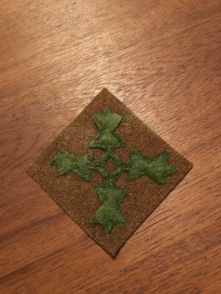 Wwi Us Army 4th Division Ivy Patch Wool