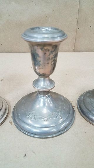 4 Fisher & Towle Weighted Sterling Candle Holders 3