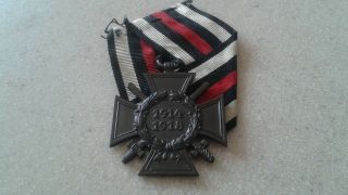 Vintage German Wwi Medal W/ribbon 1914 - 1918 Hindenburg Cross Pforzheim