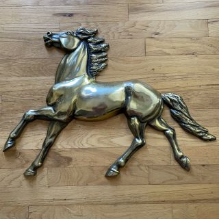 Vintage Brass Horse Wall Hanging Large