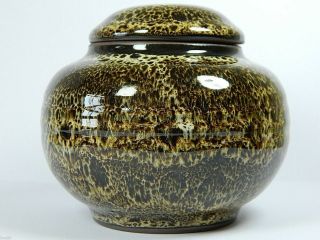 Chinese Yixing Zisha Pottery Tea Caddy Canister,  Unexpected Ceramic Glaze,  250 Cc