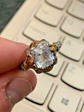 10k Solid Gold Fabulous Antique Art Deco Blue Stone Ring