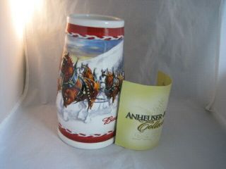 Ab Budweiser 2010 Christmas Stein With Authenticity Dashing Through The Snow